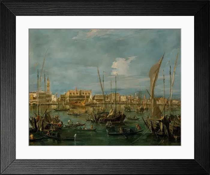 Framed Print : VENICE FROM THE BACINO DI SAN MARCO, by Francesco Guardi, 1765, Italian painting, oil on canvas. View to toward St