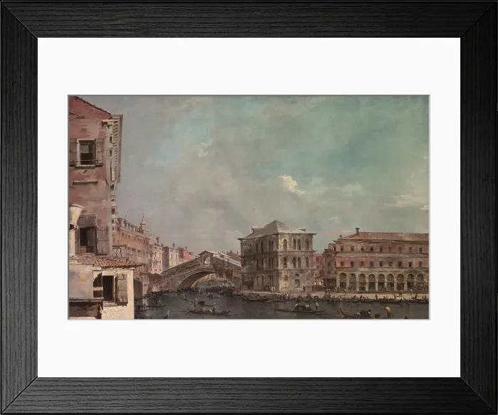 Framed Print : THE GRAND CANAL ABOVE THE RIALTO, by Francesco Guardi, 1763-68, Italian painting, oil on canvas
