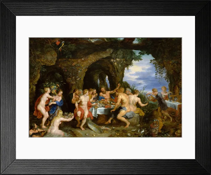 Framed Print : THE FEAST OF ACHELOUS, by Peter Paul Rubens, Flemish painting, oil on wood