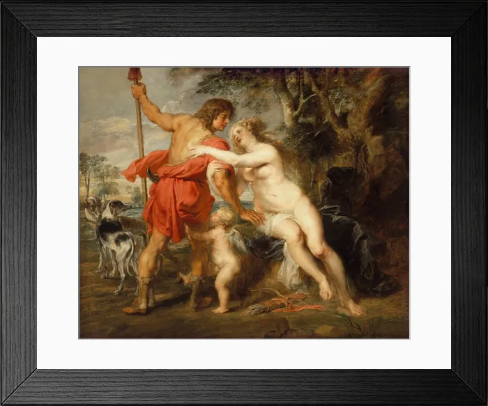 Framed Print : VENUS AND ADONIS, by Peter Paul Rubens, 1630-1639, Flemish painting, oil on canvas