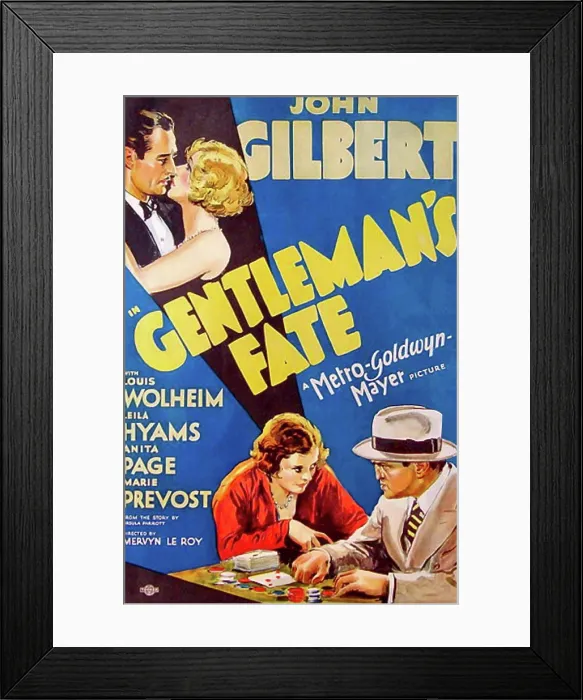 Framed Print : GENTLEMAN'S FATE, from left on US poster art: John Gilbert, Anita Page, Leila Hyams, Louis Wolheim, 1931