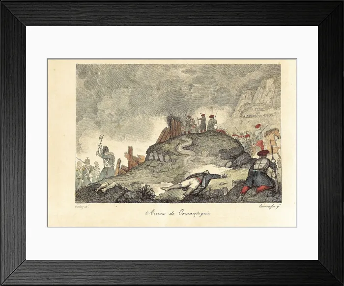 Framed Print : Spain. First Carlist War. Action of Ormaiztegui (1834). Engraving. SPAIN. Ormaiztegui. Zumalacarregui Museum. AISA / Everett Collection**US SALES ONLY** Framed Print : Spain. First Carlist War. Action of Ormaiztegui (1834). Engraving. SPAIN. Ormaiztegui. Zumalacarregui Museum. AISA / Everett Collection**US SALES ONLY**