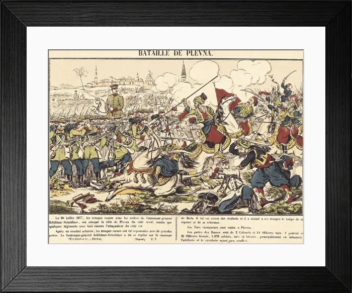 Framed Print : Russian-Turkish War (1877-1888). Battle of Plevna (20th July 1877), in Bulgaria. Engraving. SPAIN. Madrid. National Library. AISA / Everett Collection**US SALES ONLY** Framed Print : Russian-Turkish War (1877-1888). Battle of Plevna (20th July 1877), in Bulgaria. Engraving. SPAIN. Madrid. National Library. AISA / Everett Collection**US SALES ONLY**