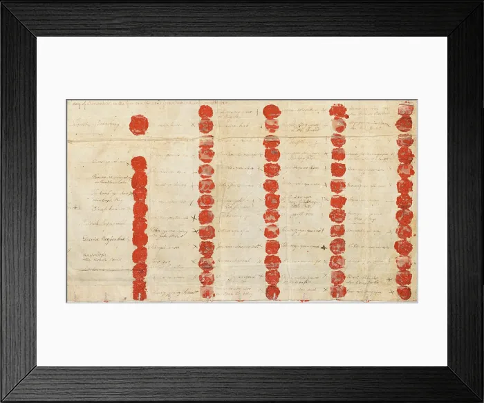 Framed Print : Treaty of Konondaiqua (Canandaigua), between the United States and the Tribes of Indians Called the Six Nations at Konondaiqua, New York, was signed on Nov. 11, 1794