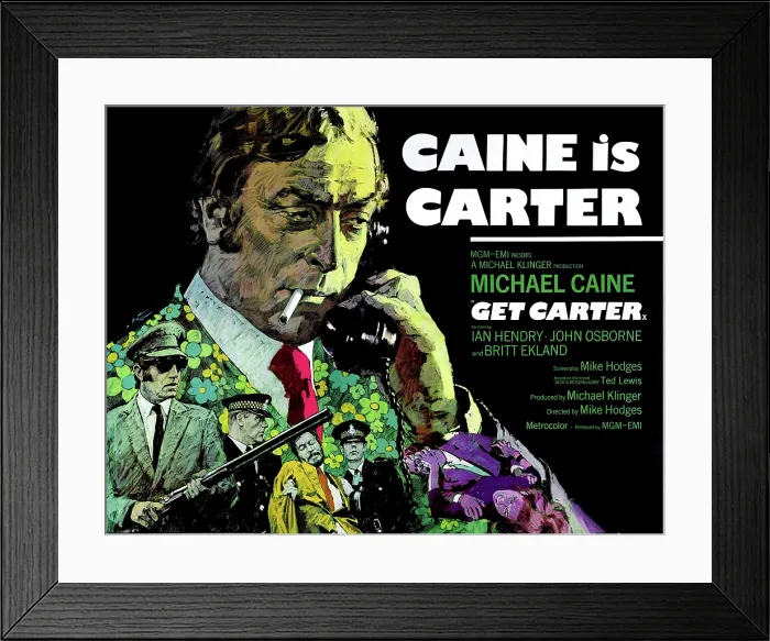 Framed Print : GET CARTER, British poster, Michael Caine, 1971 Framed Print : GET CARTER, British poster, Michael Caine, 1971