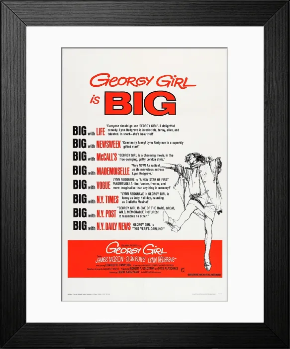 Framed Print : GEORGY GIRL, US poster, Lynn Redgrave, 1966