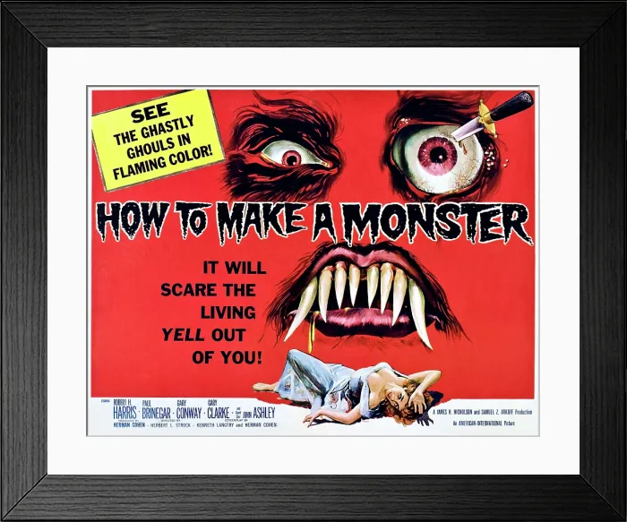 Framed Print : HOW TO MAKE A MONSTER, half-sheet poster, 1958