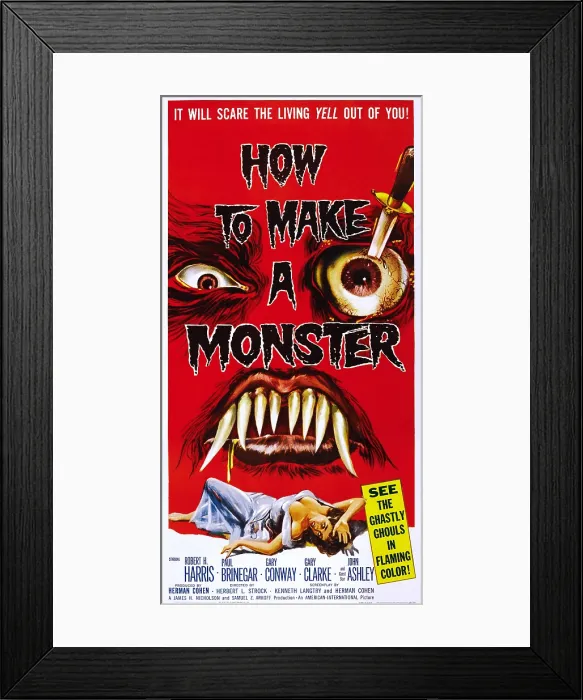 Framed Print : HOW TO MAKE A MONSTER, poster art, 1958