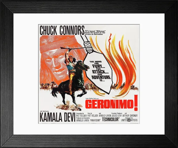 Framed Print : GERONIMO!, (aka GERONIMO), US poster art, Chuck Connors, 1962