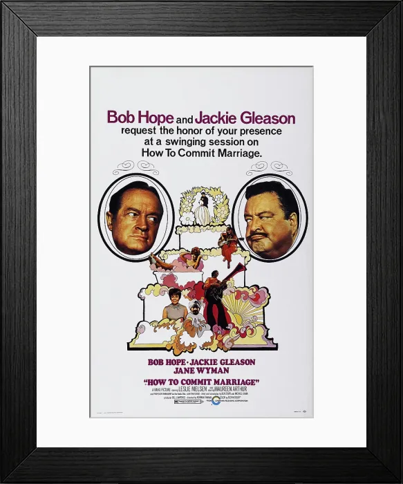 Framed Print : HOW TO COMMIT MARRIAGE, US poster, top from left: Bob Hope, Jackie Gleason, 1969