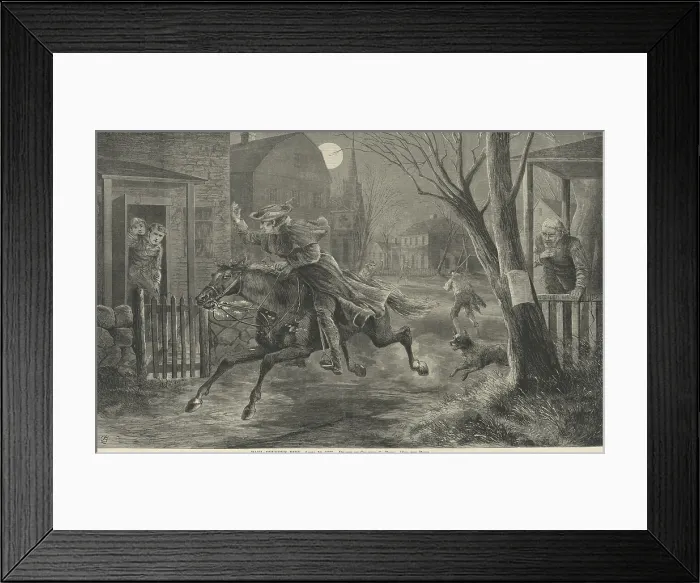 Framed Print : American Revolution. Paul Revere's ride, April 19, 1775 Framed Print : American Revolution. Paul Revere's ride, April 19, 1775