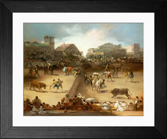 Framed Print : BULL FIGHT IN A DIVIDED RING, by Francisco de Goya, 1810-19, Spanish painting, oil on canvas