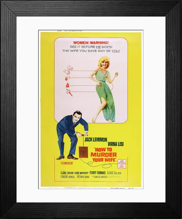 Framed Print : HOW TO MURDER YOUR WIFE, US poster art, from left: Jack Lemmon, Virna Lisi, 1965