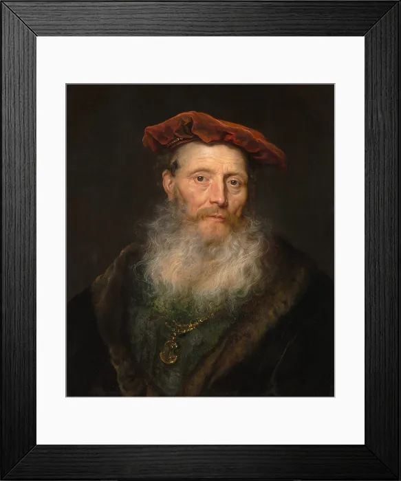 Framed Print : BEARDED MAN WITH A VELVET CAP, by Govert Flinck, 1645, Dutch painting, oil on wood Framed Print : BEARDED MAN WITH A VELVET CAP, by Govert Flinck, 1645, Dutch painting, oil on wood