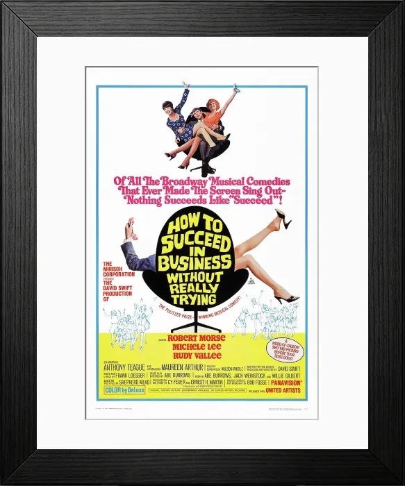 Framed Print : HOW TO SUCCEED IN BUSINESS WITHOUT REALLY TRYING, US poster, top from left: Michele Lee, Robert Morse, Maureen Arthur, 1967