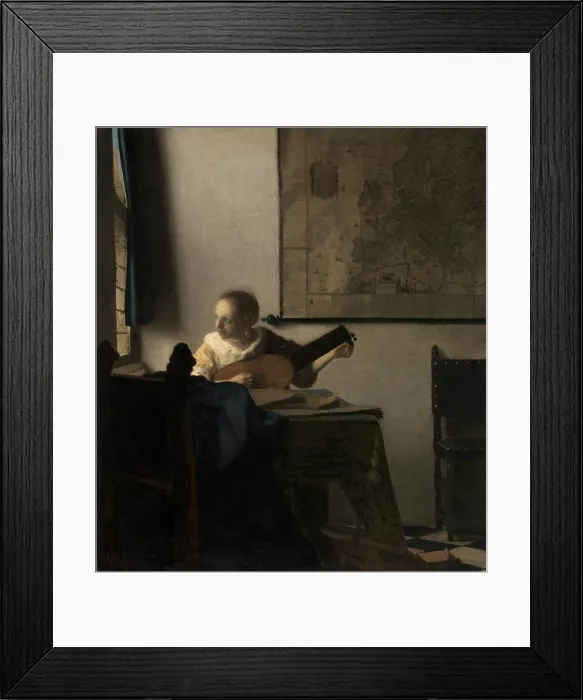 Framed Print : WOMAN WITH A LUTE, by Johannes Vermeer, 1662-63, Dutch painting, oil on canvas Framed Print : WOMAN WITH A LUTE, by Johannes Vermeer, 1662-63, Dutch painting, oil on canvas