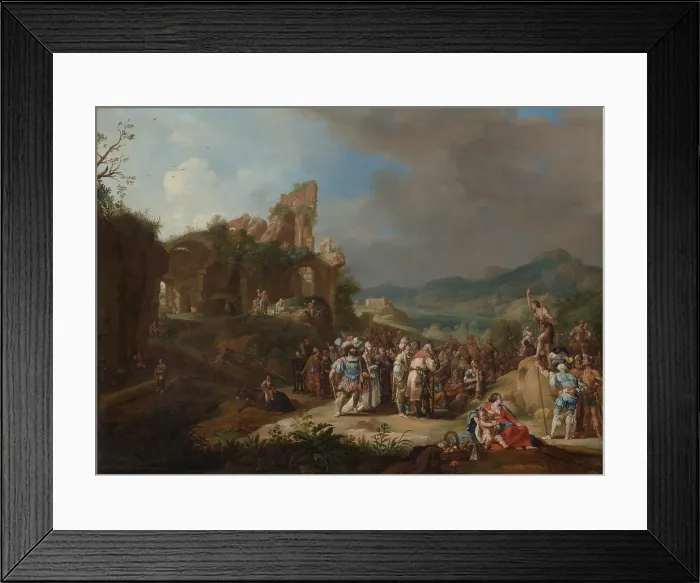 Framed Print : THE PREACHING OF JOHN THE BAPTIST, by Bartholomeus Breenbergh, 1643, Dutch painting, oil on wood. Saint John preaching in the wilderness Framed Print : THE PREACHING OF JOHN THE BAPTIST, by Bartholomeus Breenbergh, 1643, Dutch painting, oil on wood. Saint John preaching in the wilderness