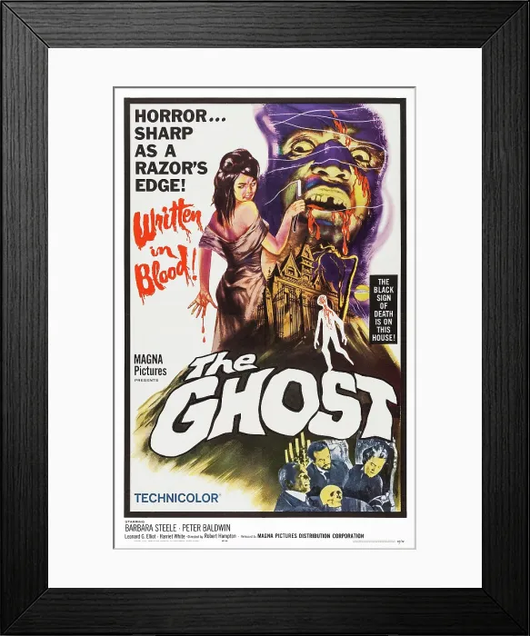 Framed Print : THE GHOST, (aka LO SPETTRO, THE SPECTRE, THE GHOST OF DR HITCHCOCK), US poster art, 1963