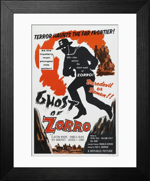 Framed Print : GHOST OF ZORRO, poster art, 1949