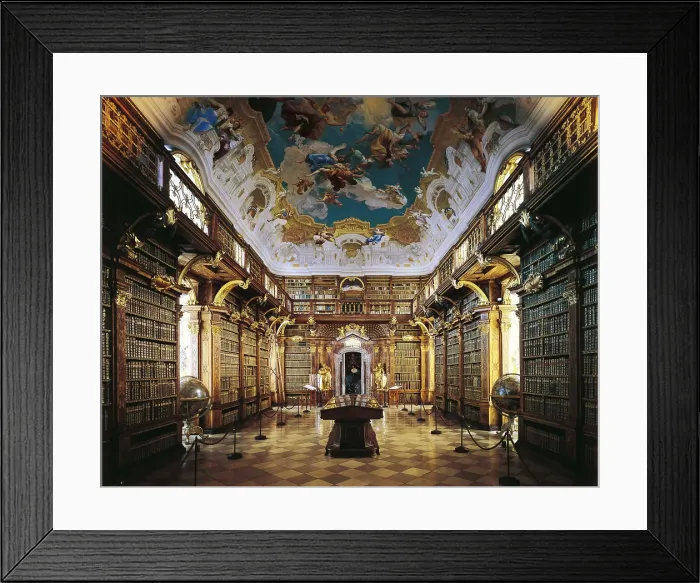 Framed Print : PRANDTAUER, Jakob (1660-1726). Melk Abbey. 1702-1736. AUSTRIA. Melk. Melk Abbey. Library. Baroque art. Architecture. AISA / Everett Collection**US SALES ONLY**