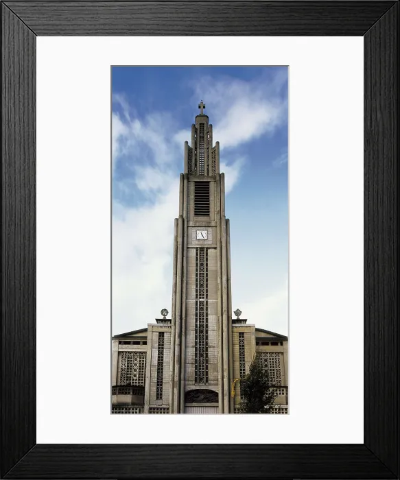 Framed Print : PERRET, Auguste (1874-1954). Church of Notre-Dame. 1922-1923. FRANCE. Le Raincy. Eglise de Notre-Dame (Notre Dame Church). Bell tower. Architecture