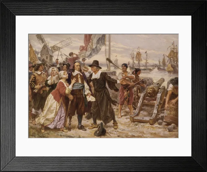 Framed Print : THE FALL OF NEW AMSTERDAM, by Jean Leon Gerome Ferris, ca. 1930 Framed Print : THE FALL OF NEW AMSTERDAM, by Jean Leon Gerome Ferris, ca. 1930