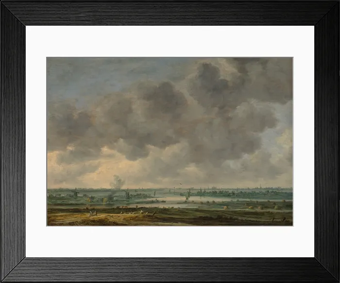 Framed Print : VIEW OF HAARLEM AND THE HFARLEMMER MEER, by Jan van Goyen, 1646, Dutch painting, oil on wood. Van Goyen prepared for this panoramic view from the bell tower of the church of St Framed Print : VIEW OF HAARLEM AND THE HFARLEMMER MEER, by Jan van Goyen, 1646, Dutch painting, oil on wood. Van Goyen prepared for this panoramic view from the bell tower of the church of St