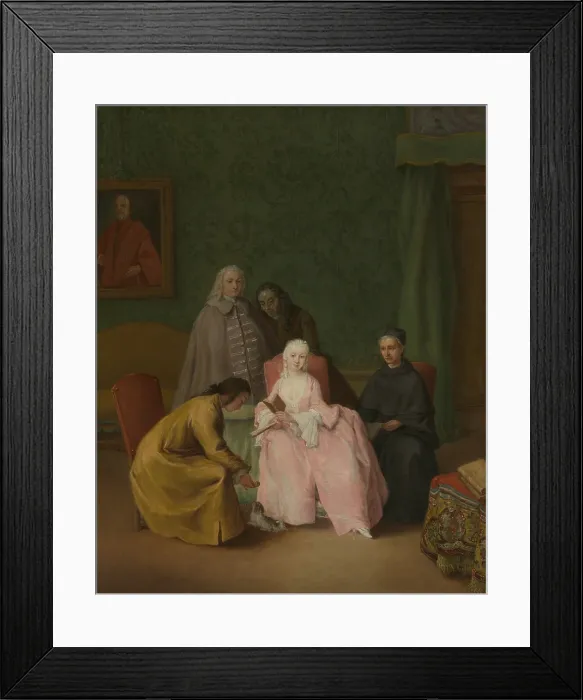Framed Print : THE VISIT, by Pietro Longhi, 1746, Italian painting, oil on canvas