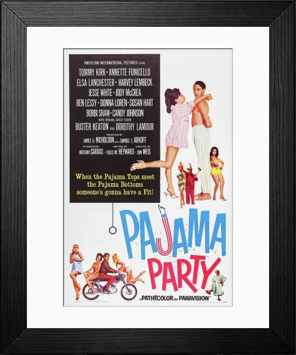 Framed Print : PAJAMA PARTY, US poster art, embracing top right, left to right: Annette Funicello Framed Print : PAJAMA PARTY, US poster art, embracing top right, left to right: Annette Funicello