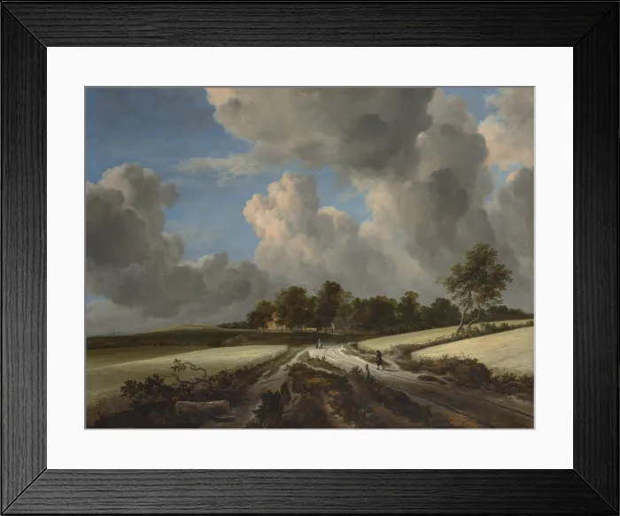 Framed Print : WHEAT FIELDS, by Jacob van Ruisdael, 1670, Dutch painting, oil on canvas