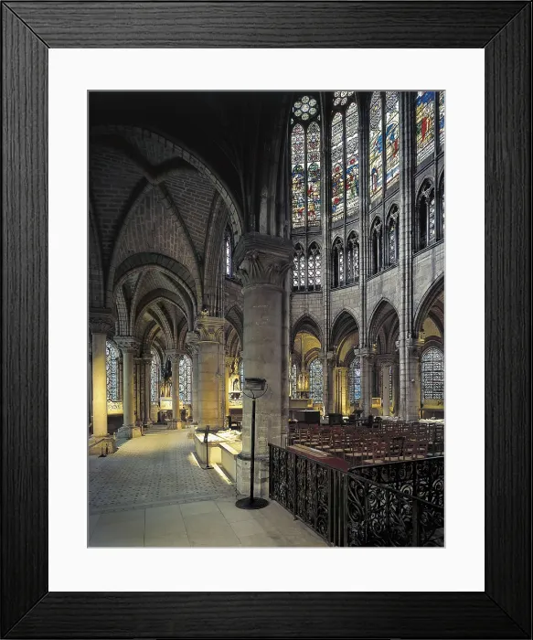 Framed Print : Basilica of Saint Denis. FRANCE. Saint-Denis. Basilica of Saint Denis. Ambulatory, built under the guidance of the abbot Suger (1140-1144). Gothic art. Architecture