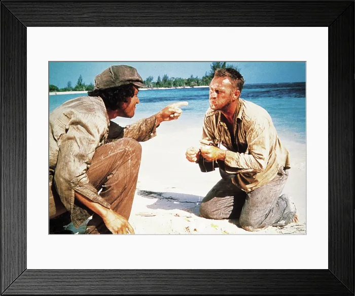 Framed Print : PAPILLON, Gregory Sierra, Steve McQueen, 1973 Framed Print : PAPILLON, Gregory Sierra, Steve McQueen, 1973