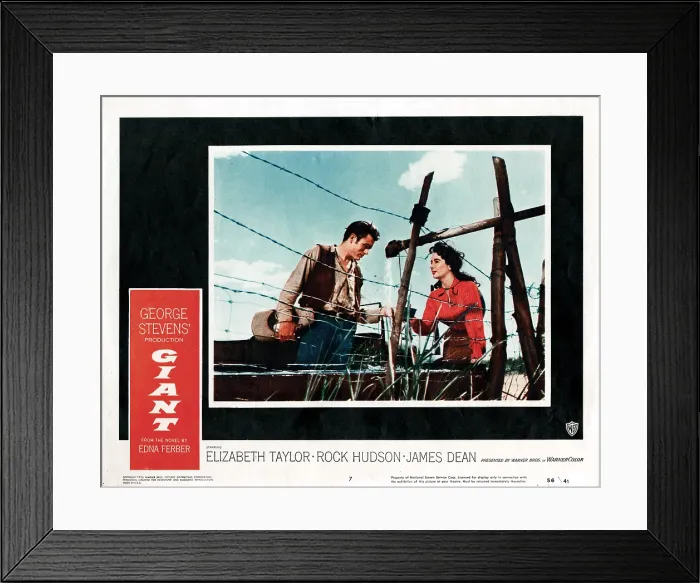 Framed Print : GIANT, from left, James Dean, Elizabeth Taylor, 1956