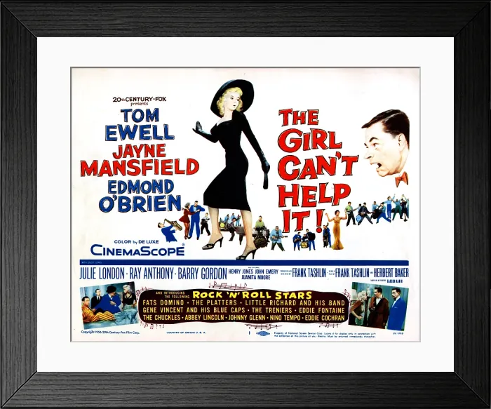Framed Print : THE GIRL CAN'T HELP IT, US poster art, Jayne Mansfield, Tom Ewell, Little Richard, Abbey Lincoln, 1956