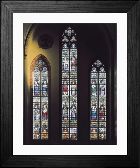 Framed Print : BETHUNE, Jean Baptiste (1821-1894). Stained glass windows. 1873. BELGIUM. Ghent. Begijnhofkerk Sint-Amandsberg (Beguinage Church of Sint-Amandsberg). Neogothic. Glass window