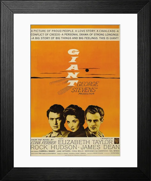 Framed Print : GIANT, from left: Rock Hudson, Elizabeth Taylor, James Dean, 1956