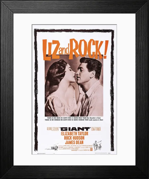 Framed Print : GIANT, US poster, Elizabeth Taylor, Rock Hudson, 1956