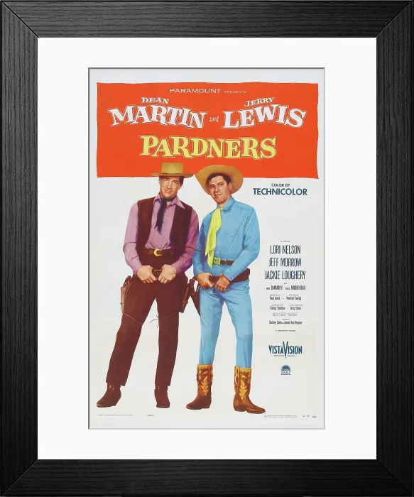 Framed Print : PARDNERS, l-r: Dean Martin, Jerry Lewis on poster art, 1956