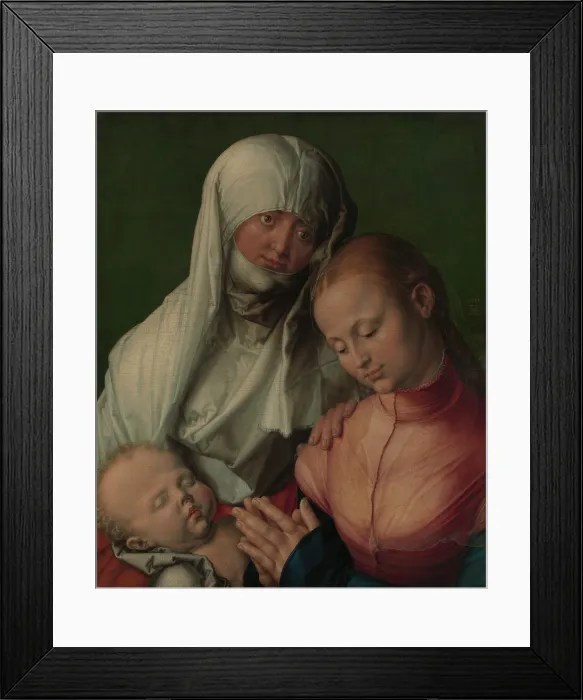 Framed Print : VIRGIN AND CHILD WITH ST. ANNE, by Albrecht Durer, 1519, German painting, oil on wood. St. Anne was Mary's mother, and her portrait is based on Durer's wife