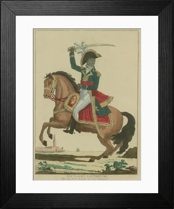 Framed Print : Toussaint Louverture on horseback, ca. 1800. He led insurgent Africans slaves against Spanish and French rulers Framed Print : Toussaint Louverture on horseback, ca. 1800. He led insurgent Africans slaves against Spanish and French rulers