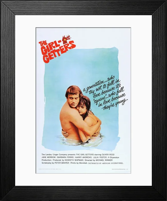 Framed Print : THE GIRL-GETTERS, (aka THE SYSTEM), US poster, from left: Oliver Reed, Jane Merrow, 1964