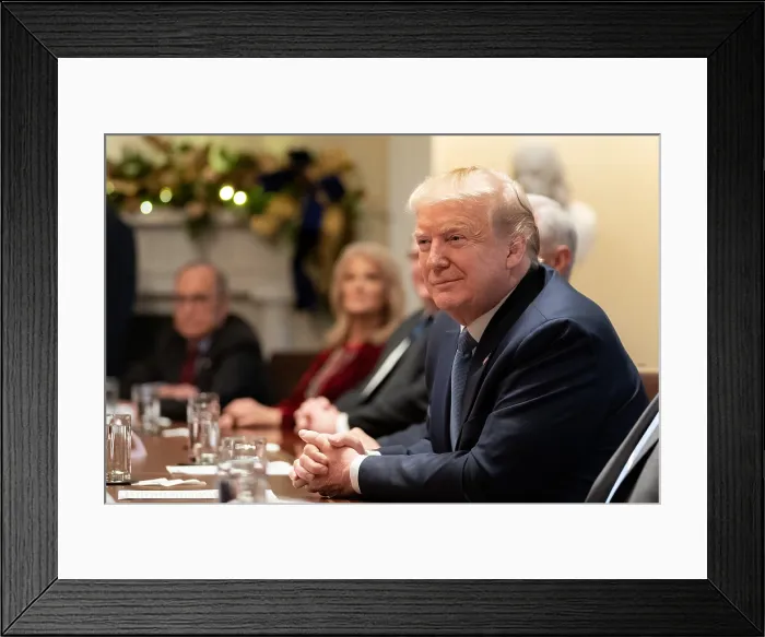 Framed Print : President Donald Trump attends a discussion of the Governors Initiative on Regulatory Innovation. Monday, Dec. 16, 2019, in Cabinet Room of the White House (BSLOC_2020_1_221) Framed Print : President Donald Trump attends a discussion of the Governors Initiative on Regulatory Innovation. Monday, Dec. 16, 2019, in Cabinet Room of the White House (BSLOC_2020_1_221)