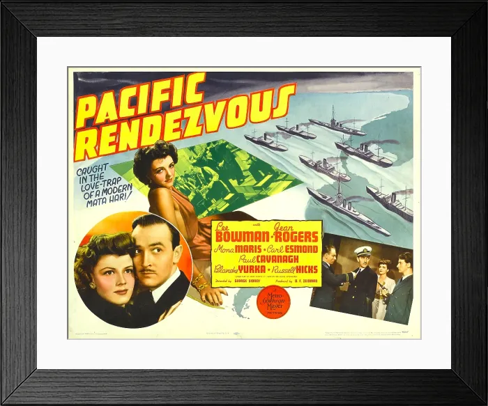 Framed Print : PACIFIC RENDEZVOUS, from left: Jean Rogers, Lee Bowman, Jean Rogers, 1942