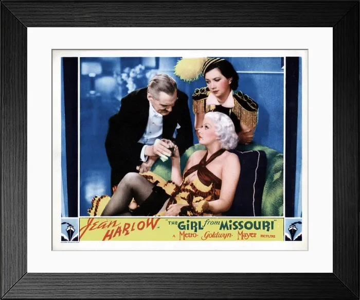 Framed Print : THE GIRL FROM MISSOURI, from left, Lionel Barrymore, Jean Harlow, Patsy Kelly, 1934