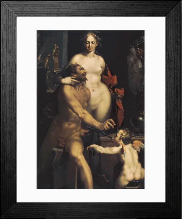 Framed Print : SPRANGER, Bartholomaeus (1546-1611). Venus and Vulcan. ca. 1610. Later work. It belonged to the art collection of Rudolf II. Flemish art. Oil on canvas. AUSTRIA. Vienna