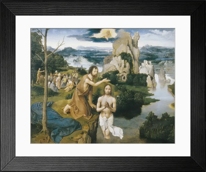 Framed Print : Patinir, Joachim (1480-1524). The Baptism of Christ. ca. 1515. Flemish art. Oil on wood. AUSTRIA. Vienna. Kunsthistorisches Museum Vienna (Museum of Art History) Framed Print : Patinir, Joachim (1480-1524). The Baptism of Christ. ca. 1515. Flemish art. Oil on wood. AUSTRIA. Vienna. Kunsthistorisches Museum Vienna (Museum of Art History)
