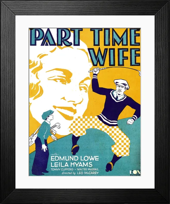 Framed Print : PART TIME WIFE, center: Leila Hyams, far right: Edmund Lowe on window card, 1930, TM and Copyright 20th Century Fox Film Corp. All rights reserved. / courtesy Everett Collection