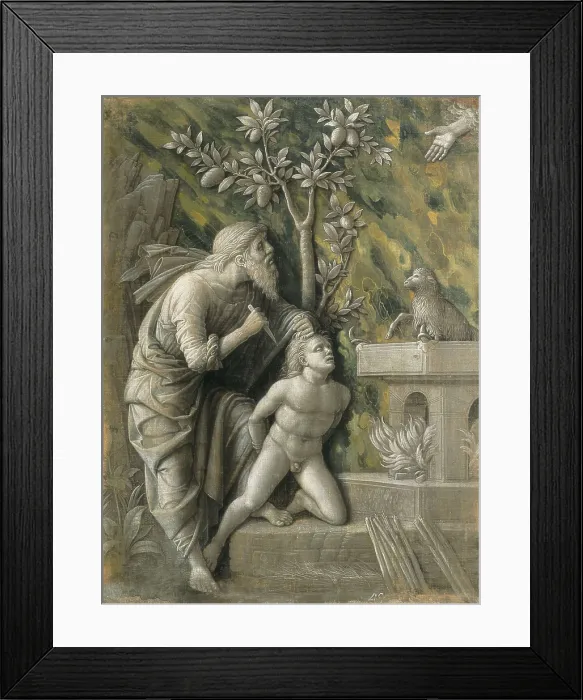 Framed Print : MANTEGNA, Andrea (1431-1506). Abraham's Sacrifice. 1490. Copy of some reliefs with monochrome painting. Renaissance art. Quattrocento. Oil on canvas. AUSTRIA. Vienna Framed Print : MANTEGNA, Andrea (1431-1506). Abraham's Sacrifice. 1490. Copy of some reliefs with monochrome painting. Renaissance art. Quattrocento. Oil on canvas. AUSTRIA. Vienna