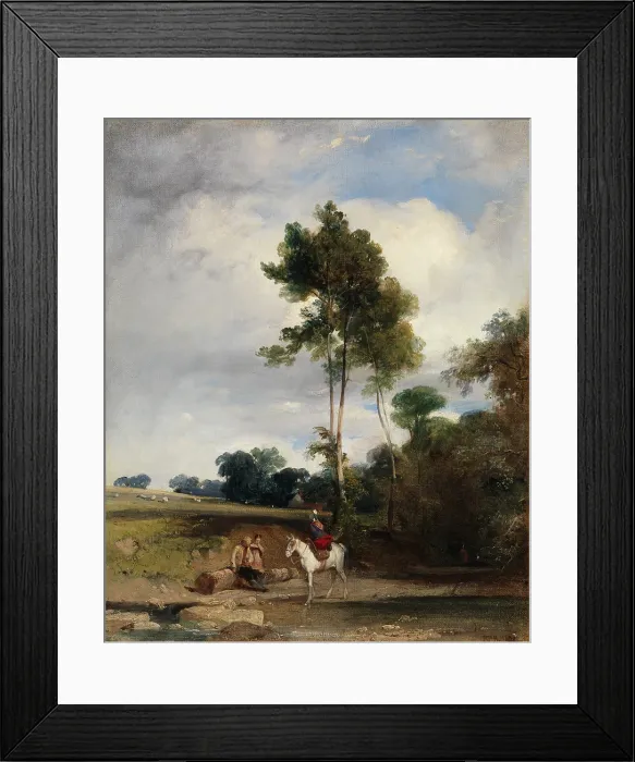 Framed Print : ROADSIDE HALT, by Richard Parkes Bonington, 1826, British painting, oil on canvas