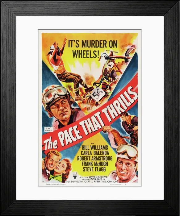 Framed Print : THE PACE THAT THRILLS, poster art, top left: Bill Wiliams, bottom l-r: Bill Williams, Carla Balenda, Steve Flagg, 1952
